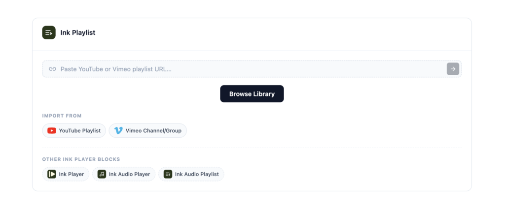 Ink Player - Gutenberg Block